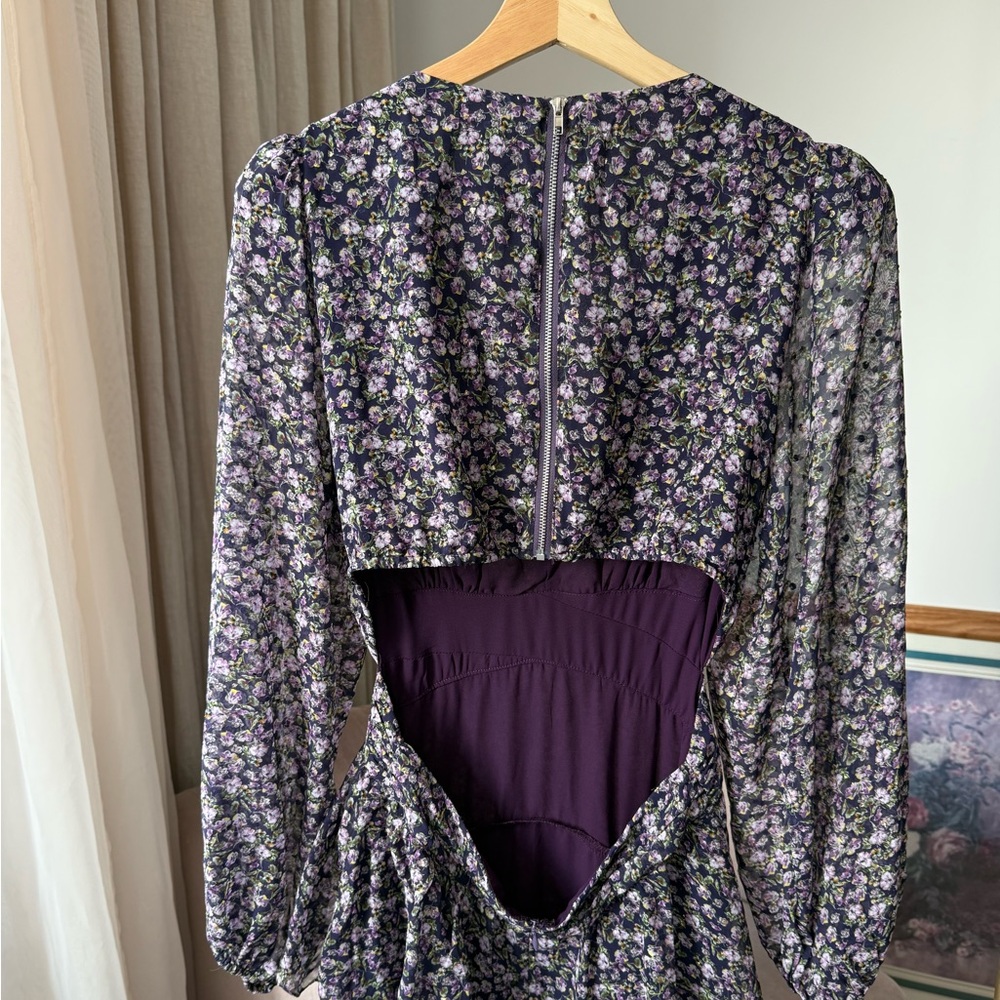 Astr Purple Floral Maxi Dress M - Picture 6 of 13